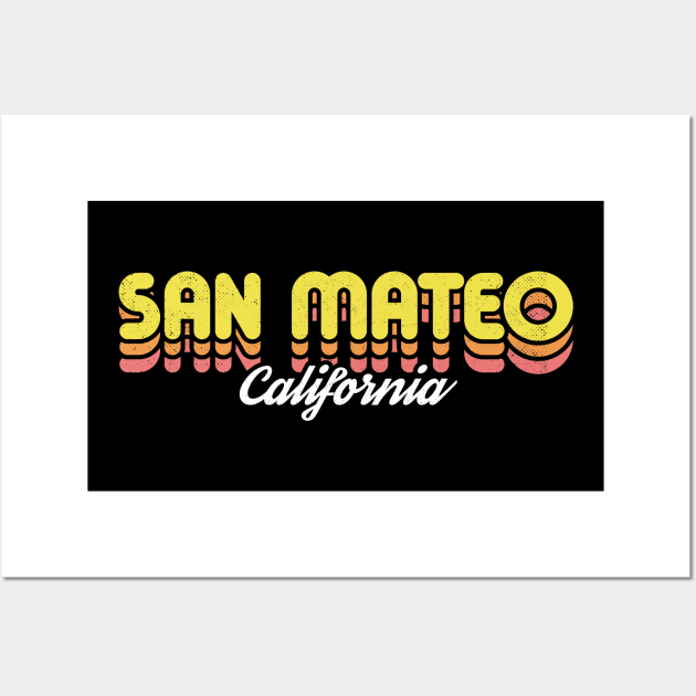 Retro San Mateo California Wall Art by rojakdesigns